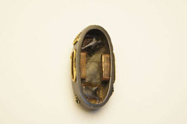 Antique Fuchi Kashira for Samurai Sword (The Picture of a Samurai and a Dragon) - Image 4