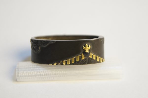 Antique Fuchi Kashira for Samurai Sword (The Picture of a Samurai and a Dragon) - Image 6