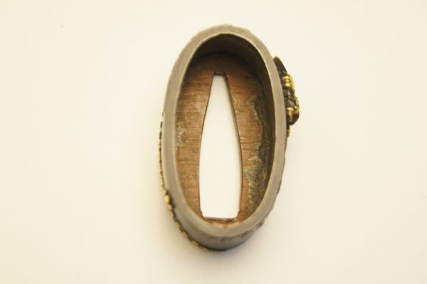 Antique Fuchi Kashira for Samurai Sword (The Picture of a Samurai and a Dragon) - Image 8