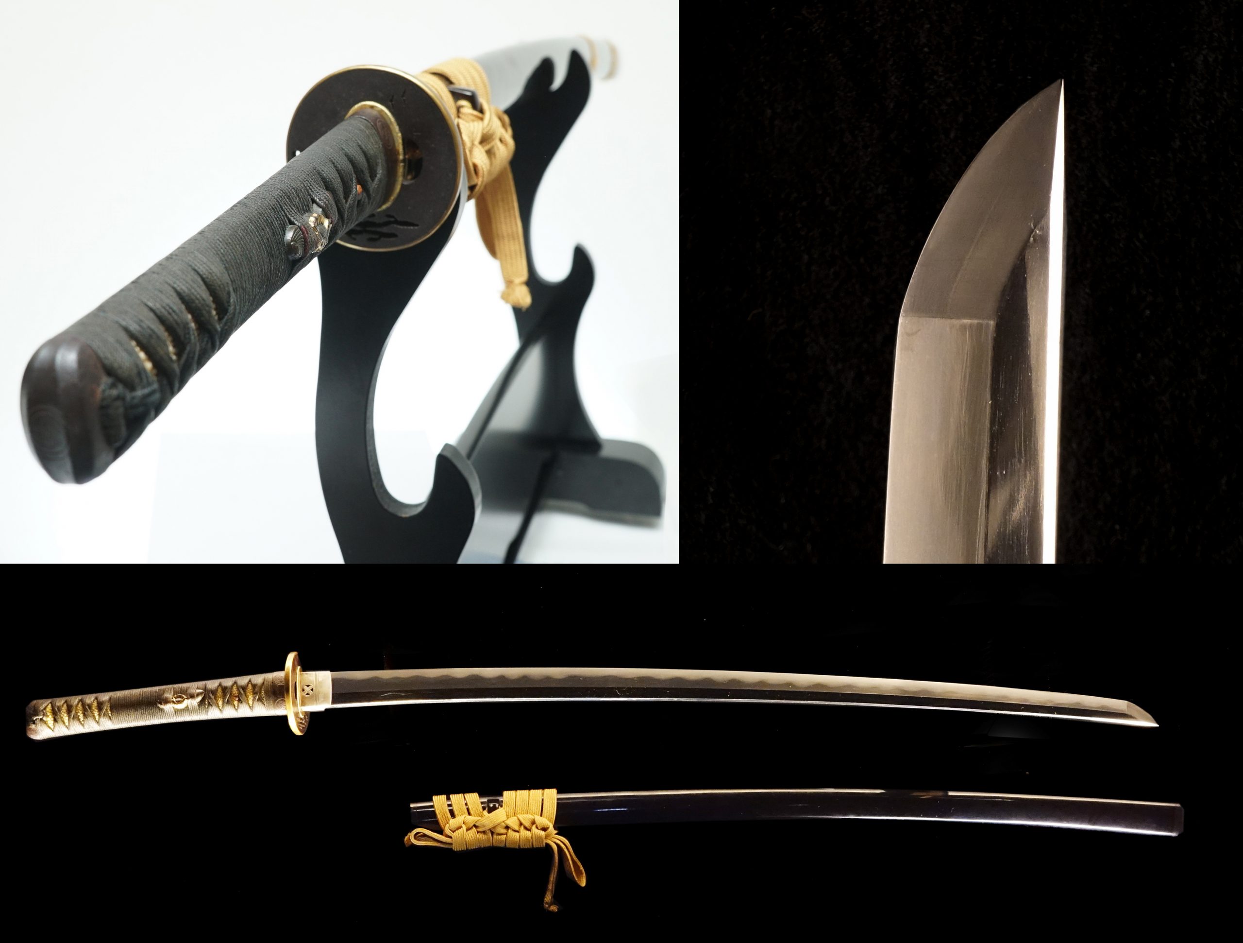 Authentic Japanese Imitation Katana; Black Ninja Katana Plain Blade