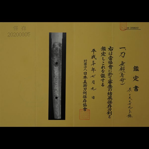 Antique Japanese Sword Katana<br> Unsigned Jyumyo<br> NTBHK <span style="color: #ff0000;">Hozon</span> Certificate - Image 13
