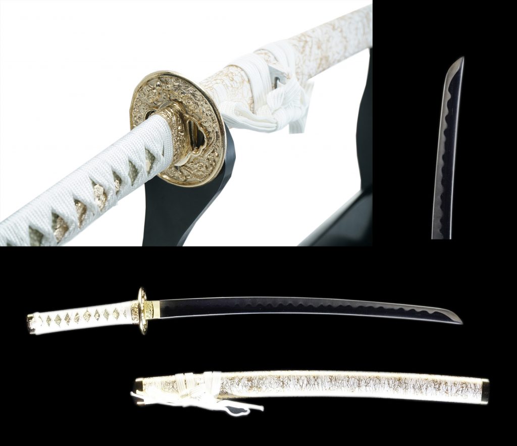 Samurai Sword WHITE KINUN Wakizashi for sale | Samurai