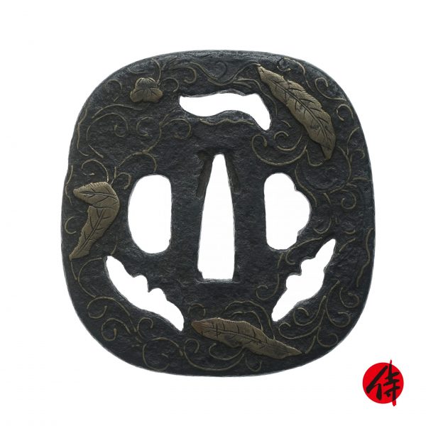 Antique Tsuba for Samurai Sword with NBTHK <strong><span style="color: #ff0000;">Hozon</span></strong> Certificate (T-107)