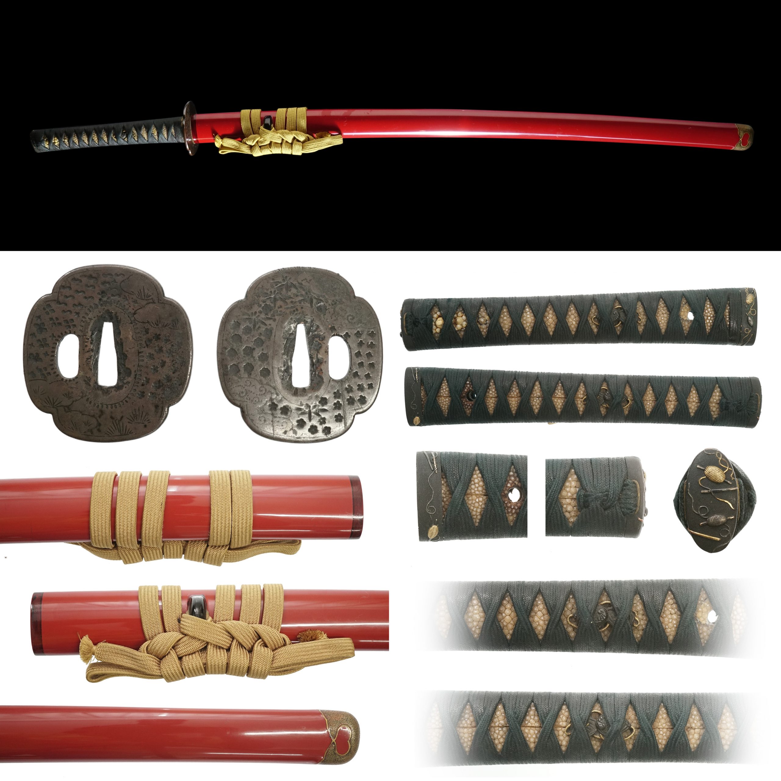 Gloossy Red Shiny Katana  Wood 30 inch Saya For Japanese Samurai Sword 
