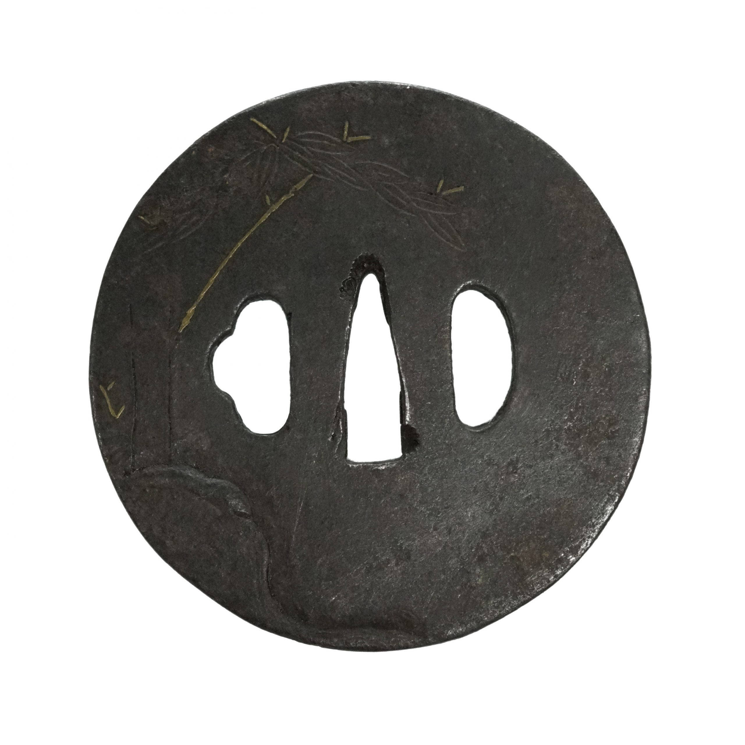 Edo period antique Shoami Tsuba for Samurai Sword (T-135) | Samurai ...