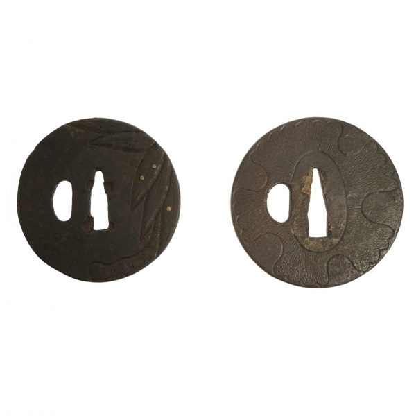 Antique Tsuba Set for Samurai Sword with wooden box<br>(T-272)-(T-281) - Image 4