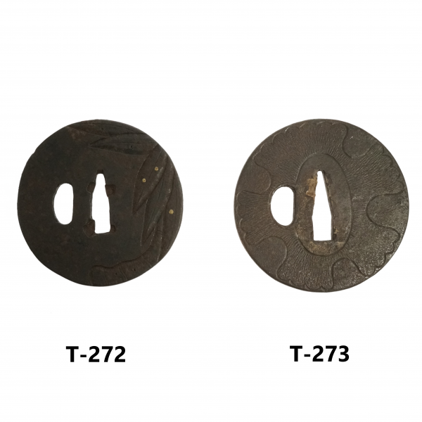 Antique Tsuba Set for Samurai Sword with wooden box<br>(T-272)-(T-281) - Image 3