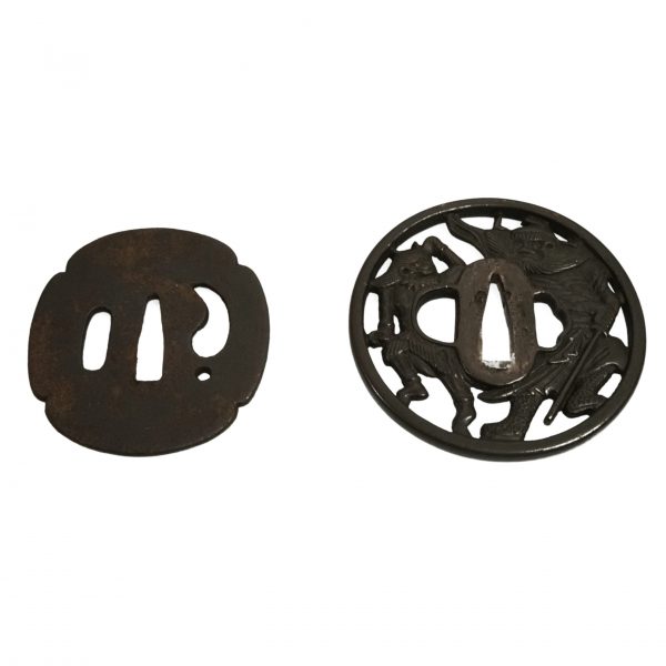 Antique Tsuba Set for Samurai Sword with wooden box<br>(T-272)-(T-281) - Image 22