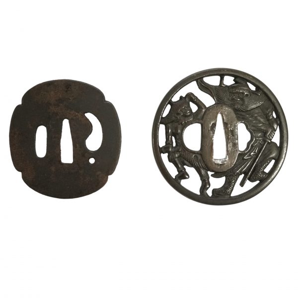 Antique Tsuba Set for Samurai Sword with wooden box<br>(T-272)-(T-281) - Image 19
