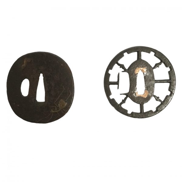 Antique Tsuba Set for Samurai Sword with wooden box<br>(T-272)-(T-281) - Image 24