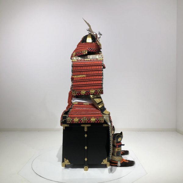 Red lacing Ohzane O-Yoroi Samurai Armor<br><span class="small">赤糸威本大札大鎧</span> - Image 4