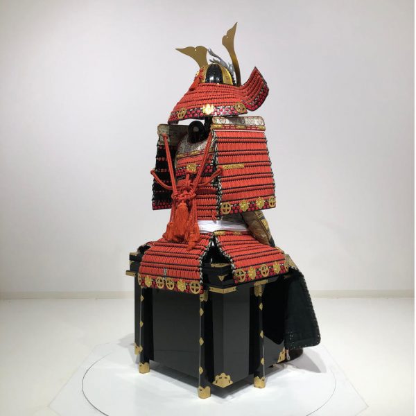 Red lacing Ohzane O-Yoroi Samurai Armor<br><span class="small">赤糸威本大札大鎧</span> - Image 6