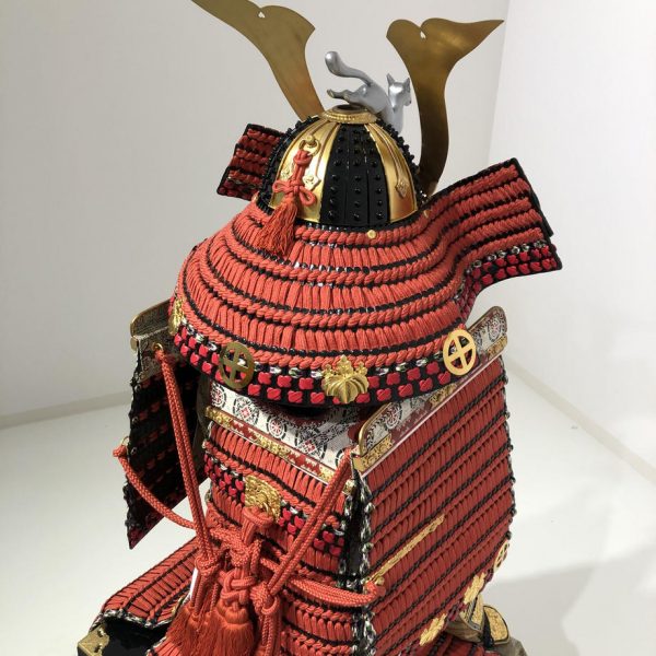 Red lacing Ohzane O-Yoroi Samurai Armor<br><span class="small">赤糸威本大札大鎧</span> - Image 13