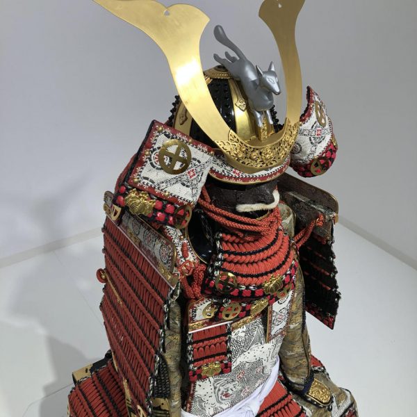 Red lacing Ohzane O-Yoroi Samurai Armor<br><span class="small">赤糸威本大札大鎧</span> - Image 12