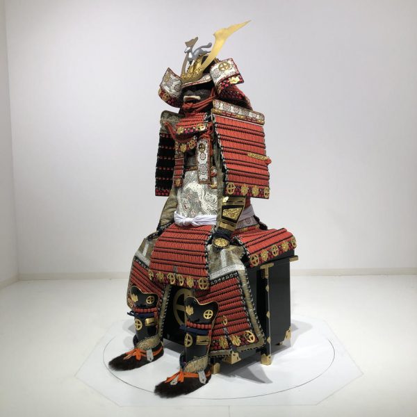 Red lacing Ohzane O-Yoroi Samurai Armor<br><span class="small">赤糸威本大札大鎧</span> - Image 8