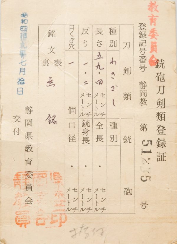 Antique Japanese Sword Wakizashi Unsigned Sukesada<br> NTHK Kanteisho Certificate - Image 19