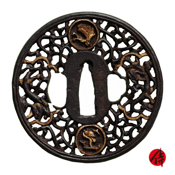 Antique Tsuba for Samurai Sword with NBTHK <strong><span style="color: #ff0000;">Hozon</span></strong> Certificate (T-332)