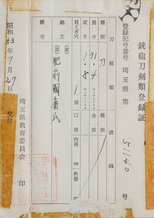 Antique Japanese Sword Katana Signed by Hizenkoku Hirouji<br> NBTHK <span style="color: #ff0000;">Hozon </span>Certificate - Image 18