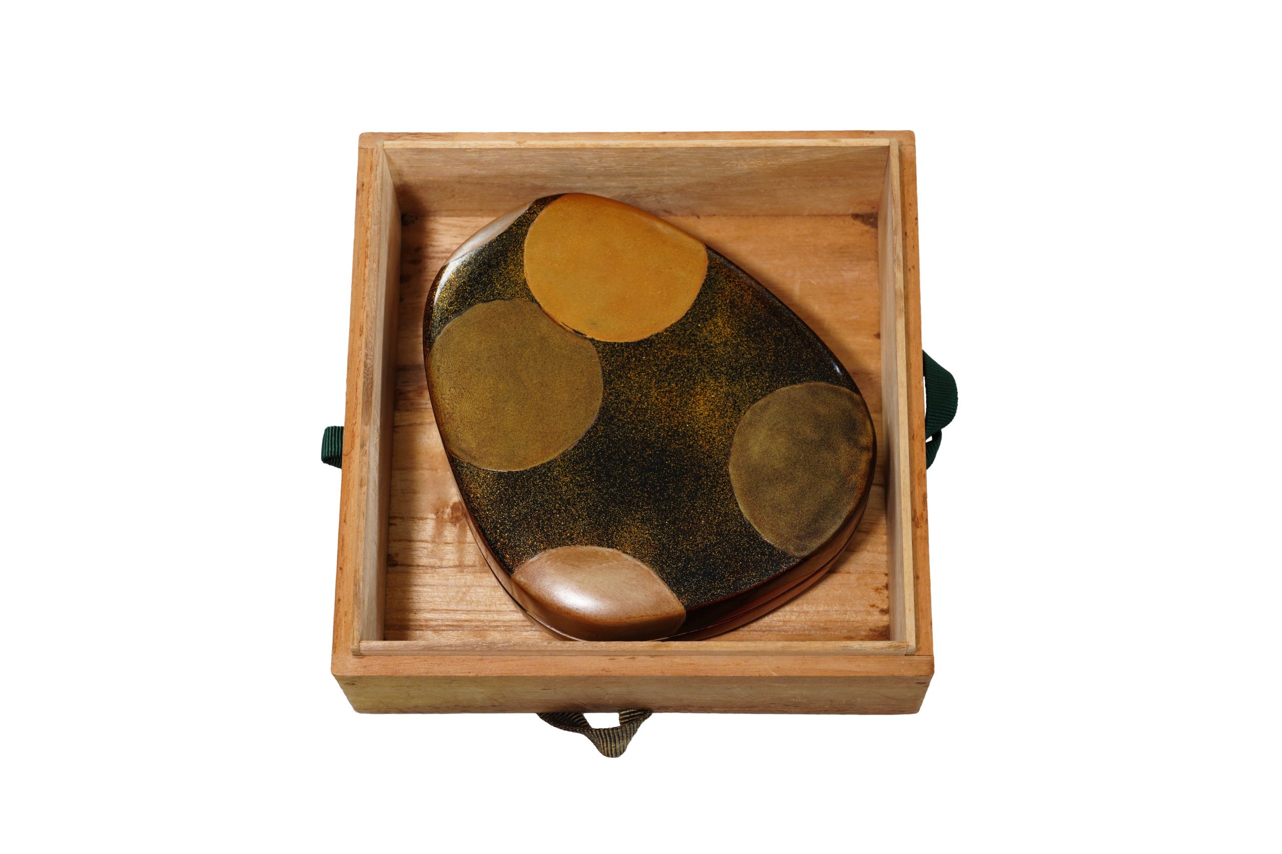 Japanese lacquer box-Makie Suzuri Bako Golden Circles