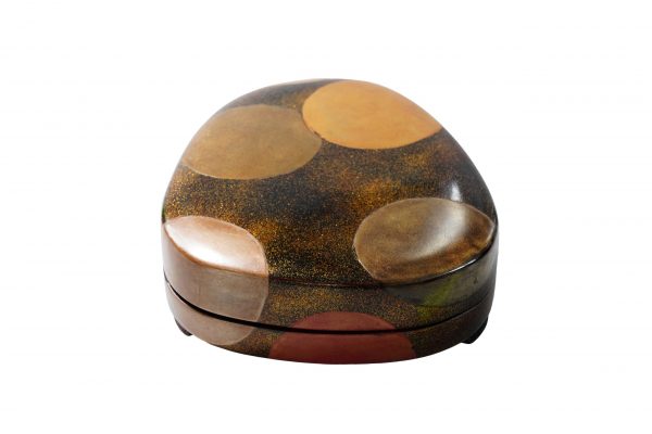 Japanese lacquer box-Makie Suzuri Bako Golden Circles (Suzuribako-07) - Image 3