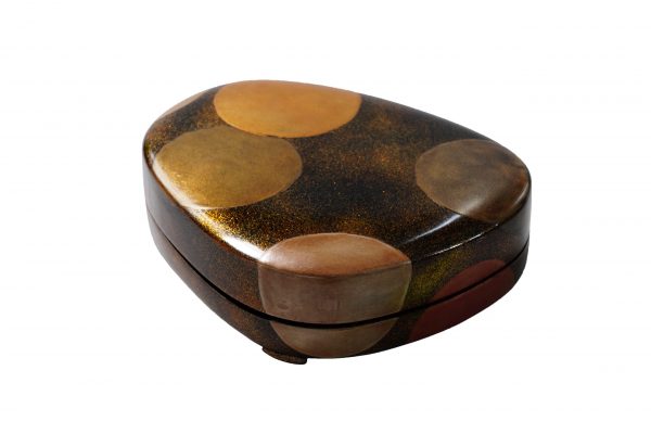 Japanese lacquer box-Makie Suzuri Bako Golden Circles (Suzuribako-07) - Image 4