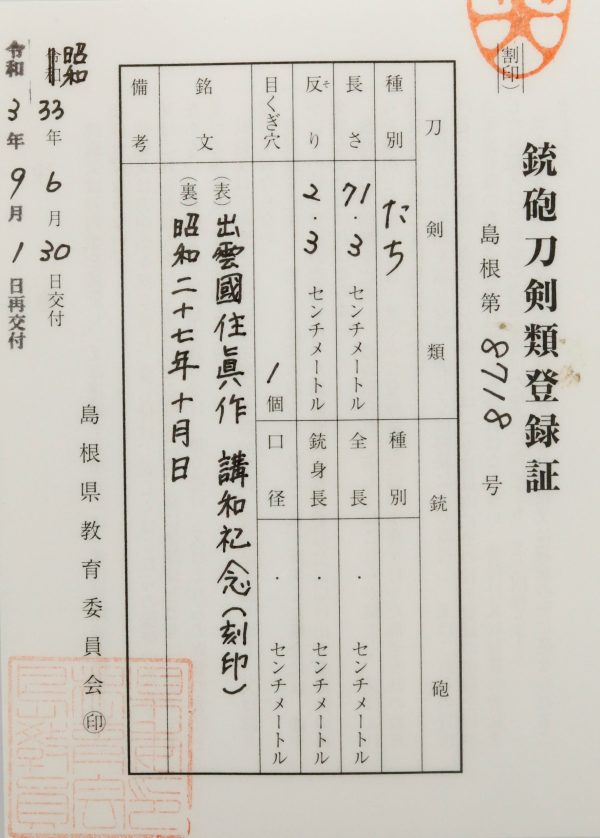 Modern Japanese Sword Gendaito Katana Signed by Izumokoku Jyu Makoto NTHK Kanteisho Certificate - Image 19