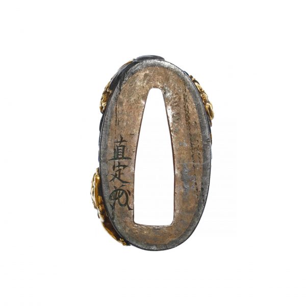 Antique Fuchi Kashira for Samurai Sword with NBTHK <strong><span style="color: #ff0000;">Hozon</span></strong> Certificate (F-24) - Image 6