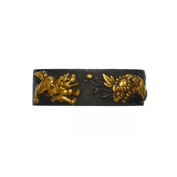 Antique Fuchi Kashira for Samurai Sword with NBTHK <strong><span style="color: #ff0000;">Hozon</span></strong> Certificate (F-24) - Image 4