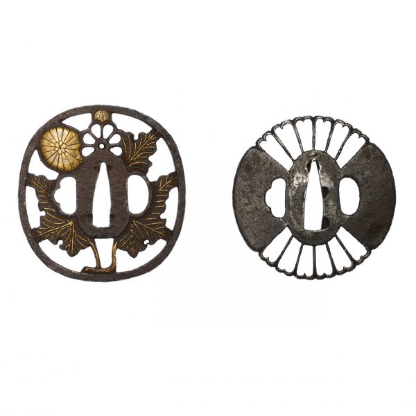 Antique Tsuba Set for Samurai Sword (T-410) - (T-415) - Image 4
