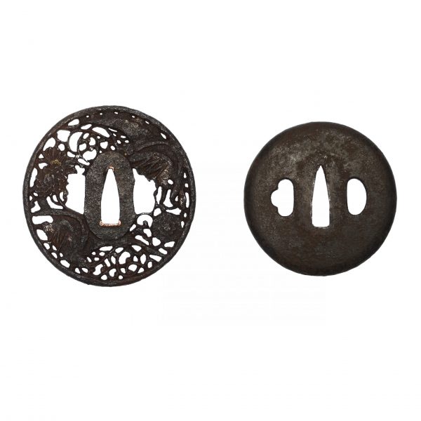 Antique Tsuba Set for Samurai Sword (T-410) - (T-415) - Image 9