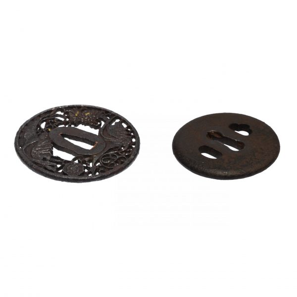 Antique Tsuba Set for Samurai Sword (T-410) - (T-415) - Image 11