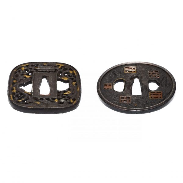 Antique Tsuba Set for Samurai Sword (T-410) - (T-415) - Image 14