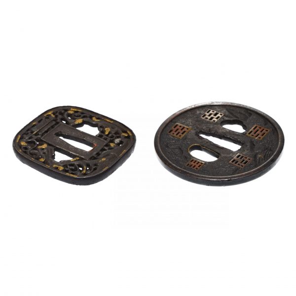 Antique Tsuba Set for Samurai Sword (T-410) - (T-415) - Image 15