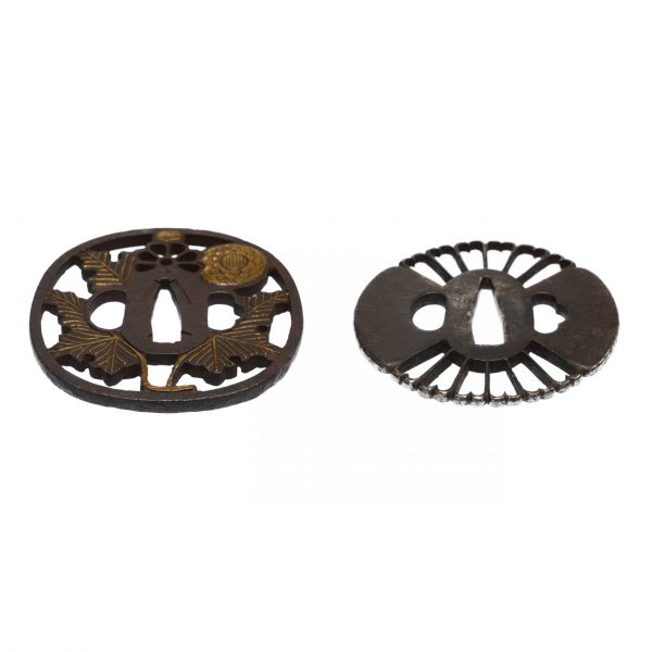 Antique Tsuba Set for Samurai Sword (T-410) - (T-415) - Image 5