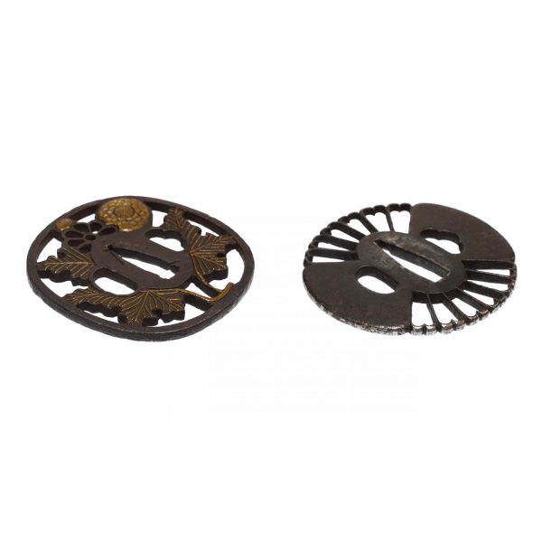 Antique Tsuba Set for Samurai Sword (T-410) - (T-415) - Image 6