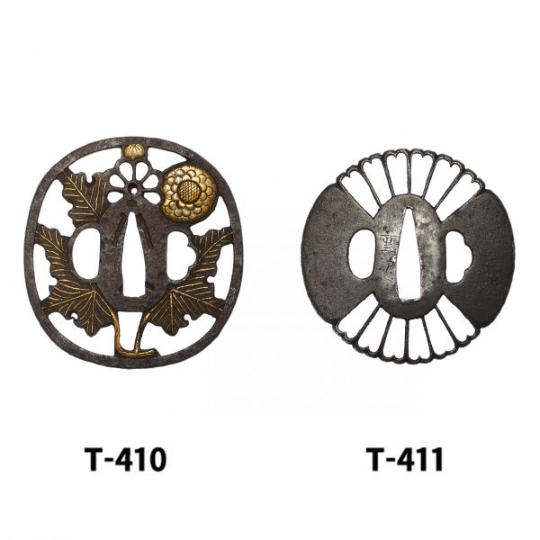 Antique Tsuba Set for Samurai Sword (T-410) - (T-415) - Image 3