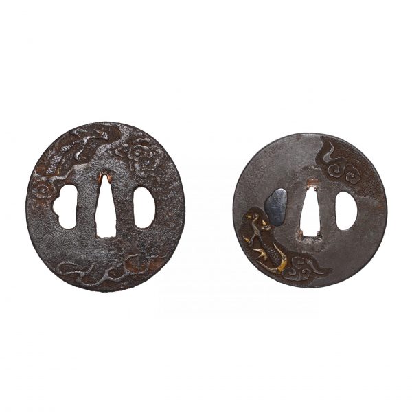 Antique Tsuba Daisho Set<br> for Samurai Sword<br> with NTHK Kanteisho Certificate (T-416) - Image 6