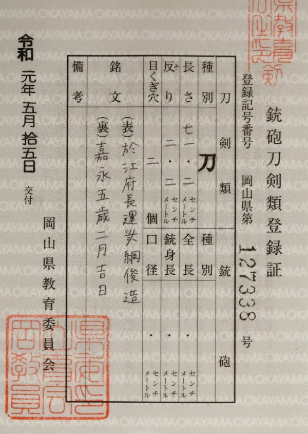 Antique Japanese Sword Katana Signed by Chounsai Tsunatoshi<br> NBTHK<span style="color: #ff0000;"><strong> Tokubetsu Hozon</strong> </span>Certificate - Image 19