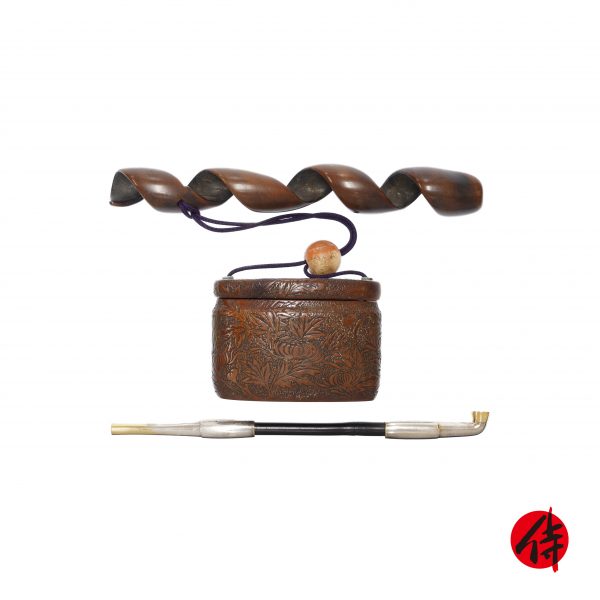 Antique Tobacco Case-Tabaco Ire and Kiseru Set (Kiseru-08)