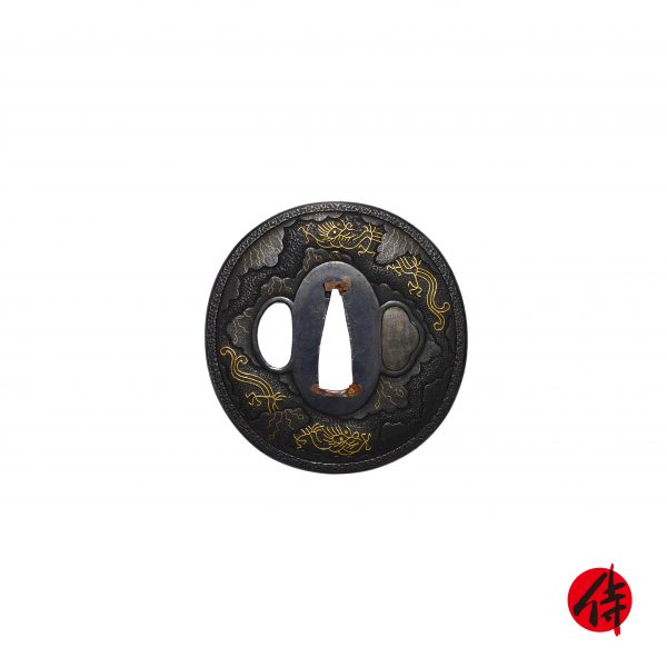 Antique Tsuba for Samurai Sword<br> with NTHK Kanteisho Certificate (T-487)