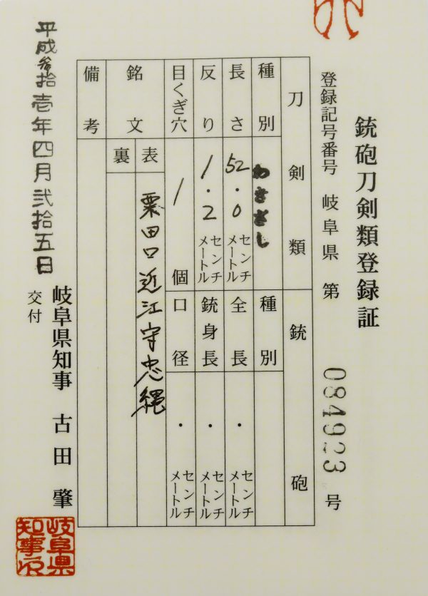 Antique Japanese Sword Wakizashi Signed by Awataguhi Omi no Kami Tadatsuna <br>NBTHK <span style="color: #ff0000;">Hozon</span> Certificate - Image 21