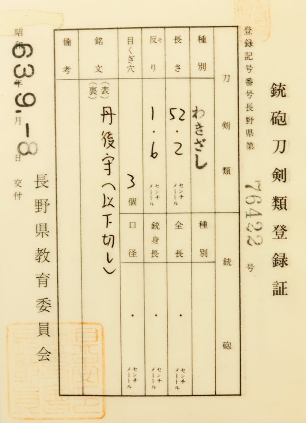 Antique Japanese Sword Wakizashi Signed by Naomichi<br>  NBTHK<span style="color: #ff0000;"> Hozon </span>Certificate - Image 12