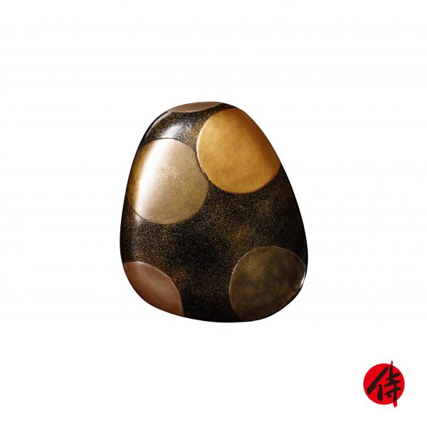 Japanese lacquer box-Makie Suzuri Bako Golden Circles (Suzuribako-07)