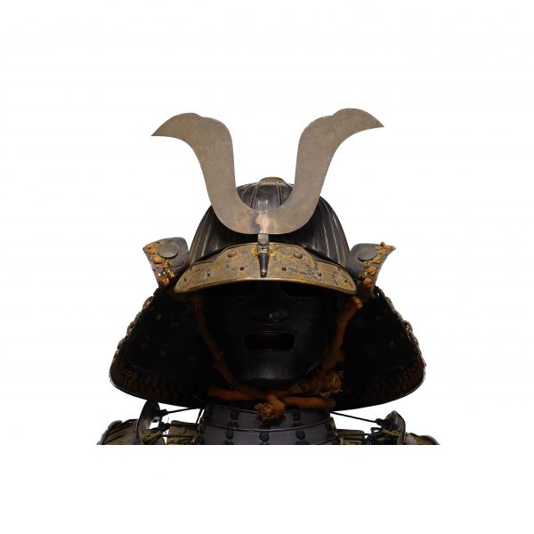 Antique Edo Period Iron Black Lacquered Samurai Armor (A-15) - Image 3