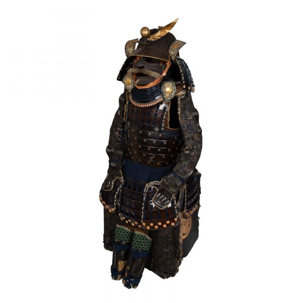 Antique Edo Period Brown Lacquered Samurai Armor (A-18) - Image 2