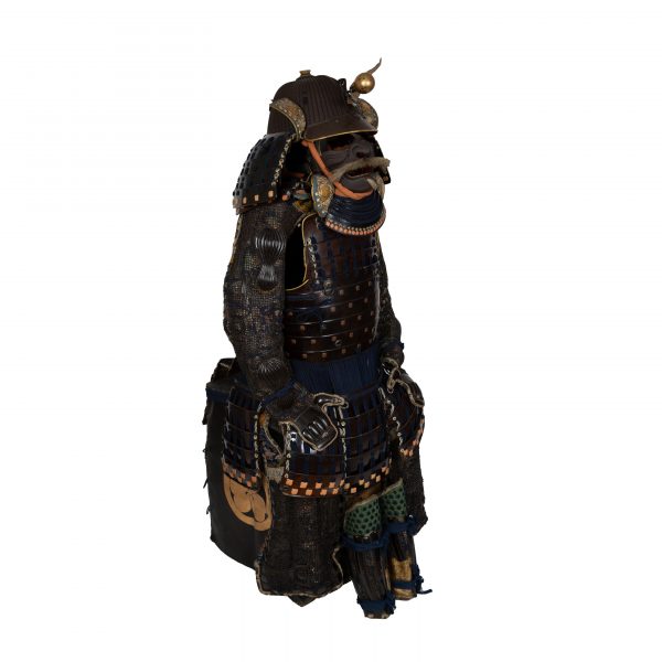 Antique Edo Period Brown Lacquered Samurai Armor (A-18) - Image 6
