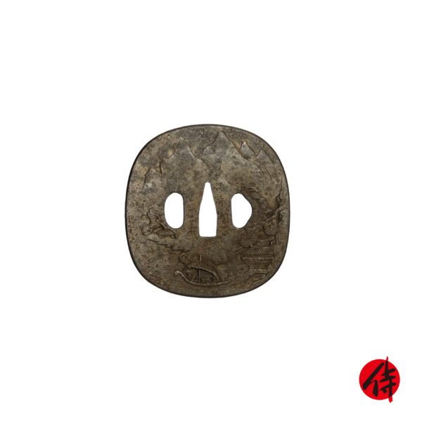 Antique Tsuba for Samurai Sword with NBTHK <strong><span style="color: #ff0000;">Hozon</span></strong> Certificate (T-517)