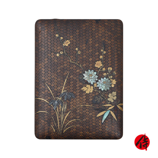 Japanese lacquer box<br>-Makie Suzuri Bako<br> Ume Giku Zu (Suzuribako-12)