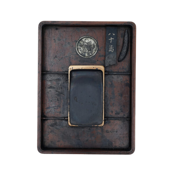 Japanese lacquer box<br>-Makie Suzuri Bako<br> Ume Giku Zu (Suzuribako-12) - Image 3
