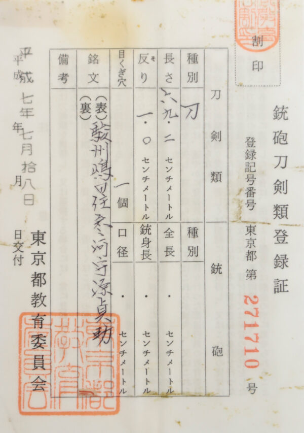 Antique Japanese Sword Katana Signed by Sadasuke<br> NBTHK<span style="color: #ff0000;"><strong> Tokubetsu Hozon</strong> </span>Certificate - Image 24